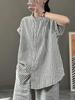 Camisa Nicho de Algodón y Lino Estilo Japonés para Mujer, Verano Suelta Cómoda Casual Top sin Mangas Trendy