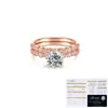 Anillo de deseos de moda Tonglin transfronterizo europeo y americano de moissanita anillo de plata de ley s925 para mujer diseño de nicho juego de anillos de diamantes