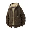 Sudadera con capucha de forro polar para hombre 2026 Talla europea Sudadera cárdigan con capucha de patrón geométrico oscuro para hombre Invierno Lana de cordero
