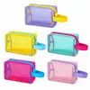Ins Simple Color Dopamina Bolsa Tofu Malla de Gran Capacidad Bolsa Cosmética de Viaje Colorida Portátil Bolsa Cosmética de Malla