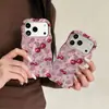 Funda para Teléfono Móvil Estilo Dulce y Femenino de Cerezas Rosas Iphone18Promax Estilo Celebridad de Internet Funda Protectora Dos en Uno