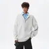 Moletom falso de duas peças masculino estilo coreano solto estilo bf preguiçoso blusa de puxar jaqueta com capuz casual da moda outono novo