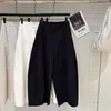 Pantalones Largos Versátiles de Dobladillo Curvo, Nueva Colección Primavera 2026, Elegante Estilo Coreano, de Cintura Alta, Pierna Recta, Estampado Floral, Casual para Mujer