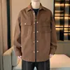 Jaqueta masculina, camisa, casaco, para casais, folgada, manga longa, casual, versátil, cor sólida, alta rua, nova jaqueta da moda