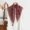 Pañuelo Cuadrado Vintage con Borlas Estampado Paisley Pañuelo para el Cuello con Colgante Estampado de Lunares y Anacardos Pañuelo de Seda con Flecos para Mujer Imitación de Algodón y Lino