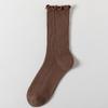 Calcetines de madera con orejas para otoño e invierno, nuevos calcetines de madera para mujer, calcetines de madera versátiles de color sólido con forma de luna, calcetines altos para niños