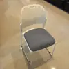 Silla Bowia Simple de Acero Sólido y Plástico Silla para Personal de Oficina Silla de Conferencia Silla de Entrenamiento Cromada Silla para Noticias de Computadora