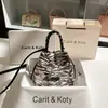 Bolsa de Cubo con Cordón de Color de Contraste Retro Dropshipping 25205 Nuevo Bolso de Mano Tejido de Gama Alta Lote