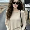 Design versátil para outono e inverno, cardigã de malha assimétrico, suéter feminino, top modelador e estiloso