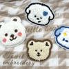 Toalha de cabeça de urso de desenho animado bordado adesivos de pano computador logotipo bordado em estoque atacado roupas sapatos e chapéus acessórios LOGOTIPO adesivos bordados