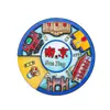[Série de Ímãs de Geladeira Redondos] Xangai, Nanjing, Xi'An Cidades Turísticas Madeira Resina Cultural e Criativa Adesivos Magnéticos Redondos