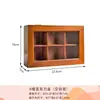 Caja de madera simple de nueve compartimentos con tapa cuadrada de acrílico, caja de madera de almacenamiento para escritorio, joyas y artículos varios, caja organizadora compartimentada