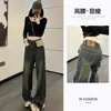 Jeans de pierna ancha para mujer primavera nuevo figura de pera talla grande sueltos adelgazantes cintura alta rectos estrechos pantalones de pierna ancha