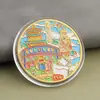 Monedas conmemorativas de ciudades, recuerdos turísticos, monedas coloridas en relieve con paisajes arquitectónicos de Beijing, Shanghái y Nanjing, monedas conmemorativas coleccionables