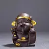 Novo Pet de Chá de Argila Roxa Estilo Chinês, Fulu Shou, Pet de Chá AAble, Bandeja de Chá, Decoração de Casa, Arte de Chá Criativa e Ornamento de Cerimônia do Chá