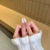 Manicura Blanca con Florales Franceses y Moño para Chica de Temperamento Suave, Hecha Semi-a Mano, Producto Terminado, Pegatinas de Uñas Removibles