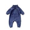 Macacão infantil para recém-nascidos, macacão de escalada com forro de lã para meninos e meninas, recém-nascido, inverno, com zíper, macacão