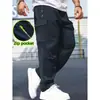 Calça Cargo Esportiva Amazon Wish Primavera e Outono com Cordão, Calça Masculina de Cor Sólida para Treinamento ao Ar Livre, Corte Reto Solto