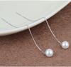 Brincos de Prata de Lei S925 Estilo Coreano Moda Pérola Coração Bola Brincos Longos Borla de Zircônia Brincos