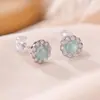 Nuevos Pendientes de Jade Calcedonia China para Mujer Pendientes de Otoño e Invierno Pendientes de Alta Gama para Mujer 2025 para Madre Nuevas Explosiones