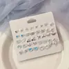 Set de Aretes de Moda Casual Estilo Vacacional Combinación de Estrella Mariposa Flor Aretes Pequeños Simples Versátiles para Mujeres