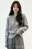 Suéter de tricô grosso liso estilo coreano para mulheres, novo outono e inverno, gola redonda, manga longa, slim fit, peça básica