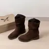 Nuevas botas de estilo western para otoño e invierno de Fengmei, botas de media pantorrilla, botas cortas Rad, botas Martin, Botas de mezclilla apiladas Birkenstock 2026