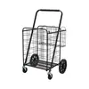 Carrito de Carretilla con Rueda Giratoria Reforzada de Alta Resistencia Carrito de Compras Fábrica de Guangzhou Cesta de Acero Carrito Plegable para Compras de Comestibles Tamaño Grande