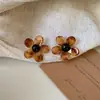 Pendientes Geométricos de Flor de Resina Transfronterizos Europeos y Americanos Otoplastias Maillard Otoño e Invierno Diseño Nicho de Gama Alta Joyería para Orejas Venta al por Mayor