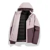 Chaqueta de plumón impermeable para hombre y mujer, tres en uno, repelente al agua, desmontable, para invierno, exterior, montañismo, esquí, ropa, estampado