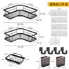 Estante de almacenamiento triangular de hierro forjado para baño, sin perforaciones, para esquina de pared, para colgar en la pared, para artículos de tocador