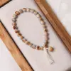 Pulseira Original Fire Cloud Star Moon Bodhi Portátil com Contas Budistas para Oração Alívio de Estresse para Estudantes Fio com Disco para Mulheres