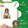 Decorações de Natal de Madeira Vintage Planas 2D com 12 Peças com Papai Noel, Rena, Boneco de Neve, Lareira, Janela, Pendentes para Decoração de Festa