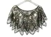 European and American Style Retro 1920 Dinner Shawl Sequin Evening Dress Small Shawl Short Top Windproof Shawl Cloak