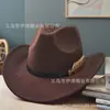 Chapéu de Cowboy Xizang Estilo Étnico, Chapéu de Feltro de Outono e Inverno para Homens e Mulheres, Chapéu com Tachas e Aba Curvada, Chapéu da Moda com Aba Larga