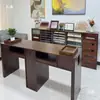 Gabinete Vintage de Madera Maciza para Uñas, Gabinete de Almacenamiento y Exhibición de Uñas Estilo Antiguo, Gabinete de Almacenamiento de Piso para Esmaltes de Uñas de Salón de Uñas