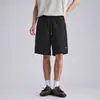 Shorts de Trabalho Respiráveis de Secagem Rápida com Zíper Lateral para Homens, Shorts Casuais Finos e Largos Respiráveis para o Verão, Comprimento até o Joelho