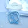 Pulsera de cuerda para el cabello para estudiantes, con temperamento de cuerda para la cabeza tejida a mano con perlas, anillo para el cabello con cola de caballo para adultos, accesorios para el cabello, novedad de verano