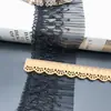 Nuevos Accesorios de Encaje con Pliegues de Acordeón de Chifón de Perla Ultra Suave Negro y Blanco de Doble Capa para Ropa de Muñeca