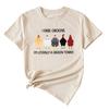 Camiseta de manga corta con cuello redondo para mujer, estilo europeo y americano, de Amazon Wish Independent Station, verano, crío pollos
