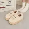 Sapatos de Algodão Peludos para Uso Externo de Inverno Feminino 2025 Novo Estilo Coreano Estilo Fada Quente com Forro de Lã Macia Sapatos de Algodão Mary Jane Feminino