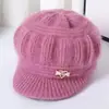 Moda de Invierno para Personas Mayores, Gorro de Lana Tejido Grueso Cálido con Terciopelo para Abuela, Gorro para Mamá de Mediana Edad y Personas Mayores