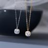 Nalan S925 Prata Luz Luxo All-match Niche Design High-end Sense Delicate Diamond Set Colar Quadrado Y01826