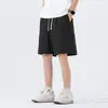 Pantalones Cortos de Trabajo de Seda de Hielo para Hombre, Pantalones Casuales Rectos de Longitud Media Sueltos de Verano, Marca de Moda Estilo Americano, Pantalones Finos Transpirables de Cinco Pulgadas