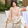 Conjunto de Verano para Mamá de Mediana Edad, Conjunto de Camiseta y Blusa Estilo Chino, Nueva Moda 2025 Tendencia Ropa para Mujeres de Mediana Edad y Mayores