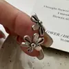 Anillo de Flor de Plata de Ley S925 Estilo Coreano Diseño de Nicho Anillo Clásico Sencillo Elegante Estilo Coreano Venta al por Mayor