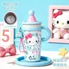 Caneca Térmica Fofa de Gatinho Grande Capacidade Copo com Canudo de Aço Inoxidável 316 Estilo Ins Coração de Menina à Prova de Vazamento Copo para Café Gelado