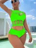 Body Sexy em Renda de Rede Bodysuit Europeu e Americano Comércio Exterior Bandeau Bikini Macacão Saia de Rede para Quadril W590