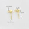 Aretes tipo gorro de color oro de 14K que conservan el color, aretes de bola redonda con pasador para la oreja con abertura para colgar accesorios de aretes DIY, aretes pequeños redondos tipo frijol