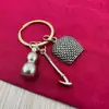 Llavero de Latón Colgante de Cobre Puro Hecho a Mano Calabaza Recogedor Creativo Personalizado Colgante para Llaves de Coche Joyería Regalo